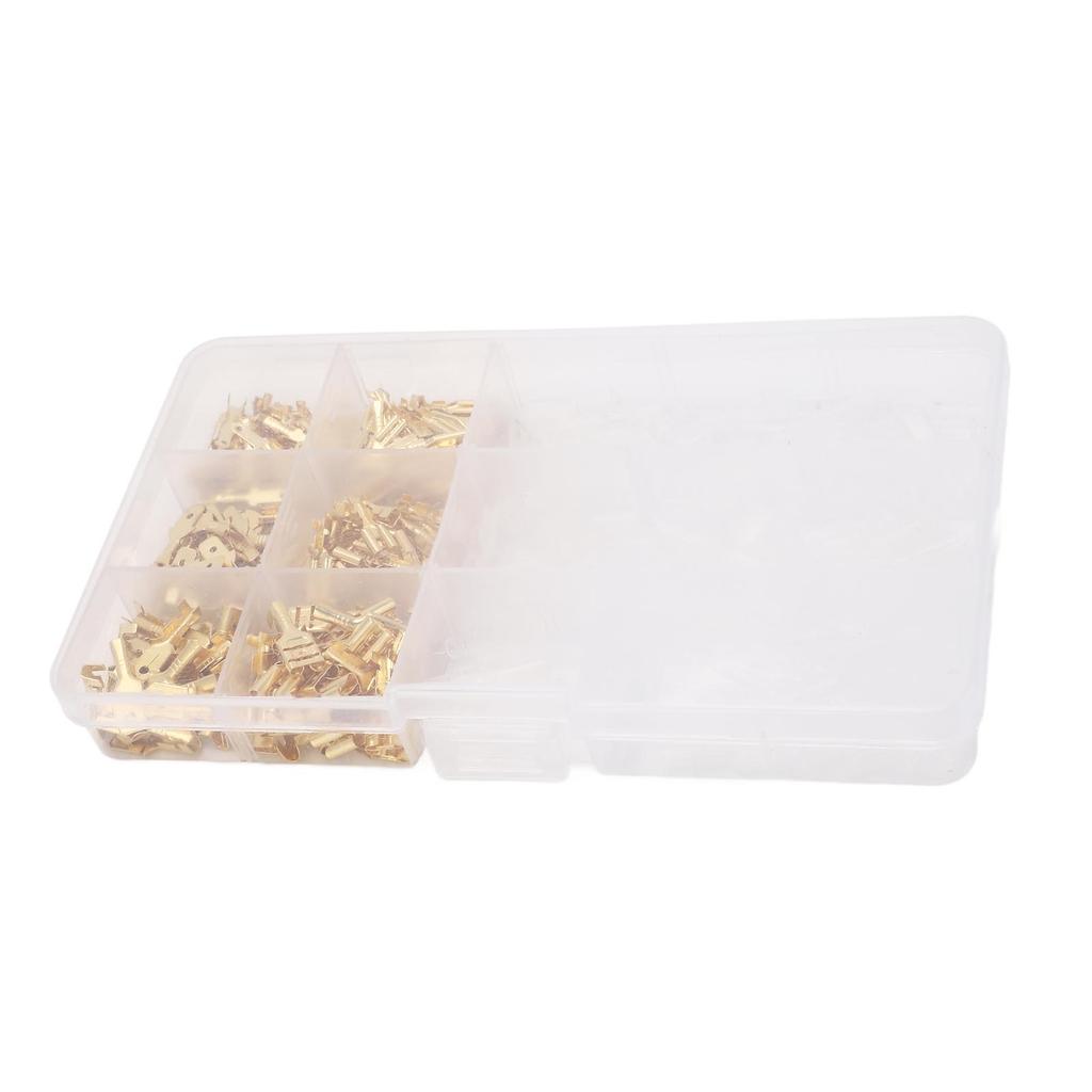 270-teiliges Crimp-Anschlussset aus Messing mit Isolierhülsen, sortiert, kaltgepresst, 2,8 mm, 4,8 mm, 6,3 mm