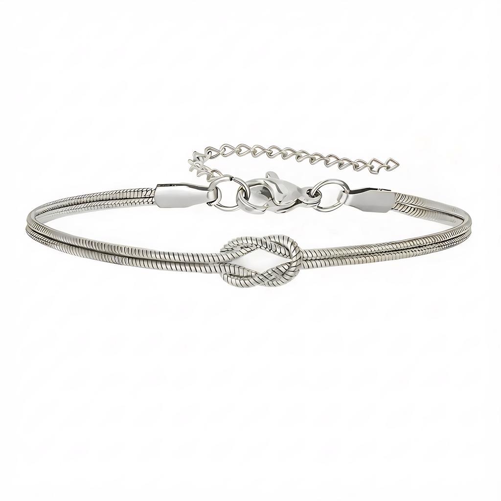 Vacuum Knot Snake Bone Bracelet Double Layer Fashion Accessories Stylish Braided Rope Wrist Jewelry