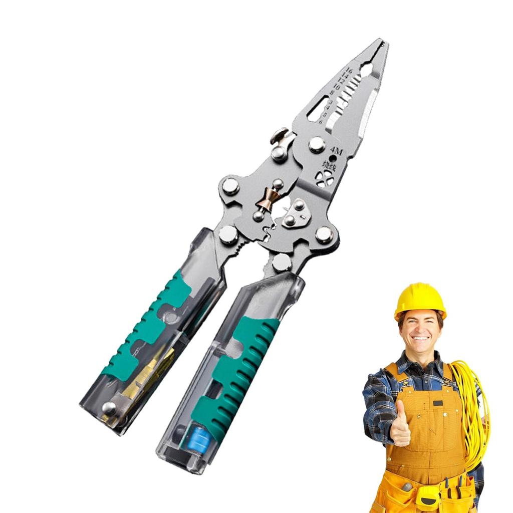 Electrical Pliers, Folding Screwdriver Wire Stripper, Upgraded Multi Function Electrician's Pliers, Can Handle Various Repairs