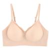 New jelly soft support solid color seamless small chest gathering no steel ring bra sports fixed cup