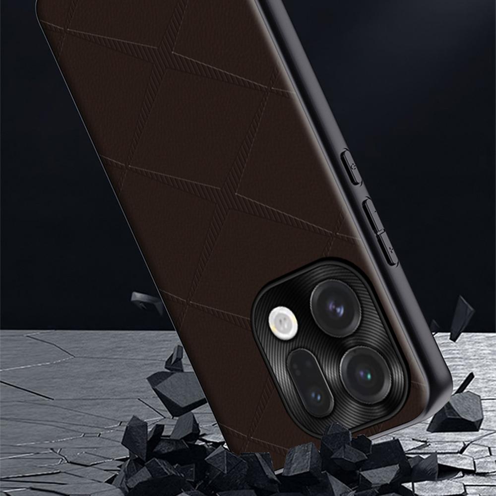 Für Oppo Find X9 5G Hülle X-Muster TPU PU-Leder PC Anti-Fall Handyhülle