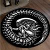 Okrągły Dywanik z Mistycznym Symbolem – Dywan w Stylu Gotyckim do Sypialni lub Obok Łóżka – Antypoślizgowa Mata Podłogowa, Można Prać w Pralce, Ciemny Wystrój