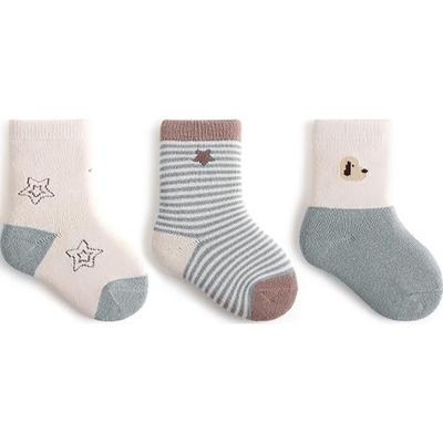 Stardoor Babys süßes Muster dicke Söckchen 3-teiliges Set, koreanische Babyprodukte