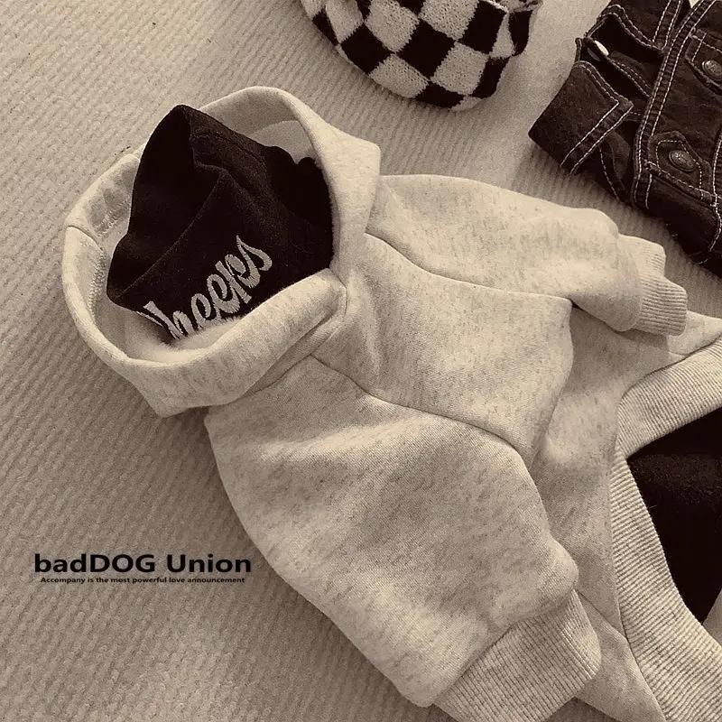 Letter Hoodie Pet Clothing Dogs Fashion Cotton Dog Clothes Costume Small French Bulldog Print Spring Autumn Gary Boy Mascotas