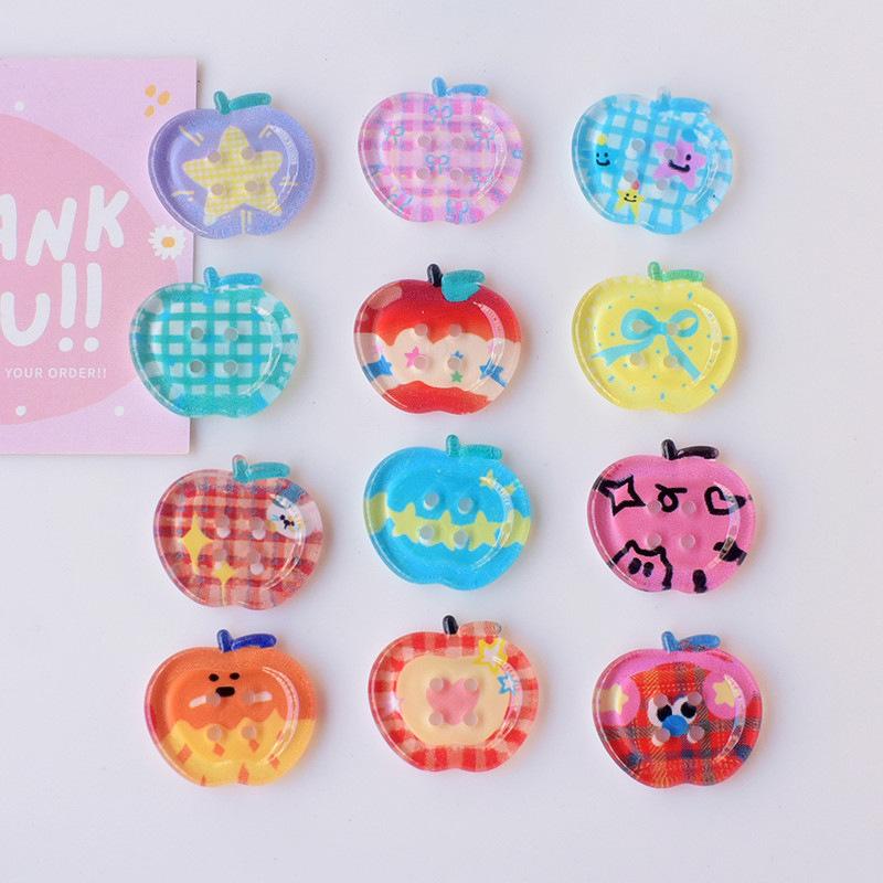 10Pcs 25mm Cute Fruit Shape Plastic Buttons for Clothing Coat Suit Jacket Scrapbooking DIY Crafts Handmade Decorations