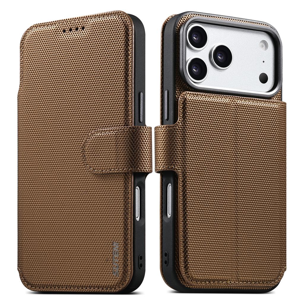 2 in 1 Detachable Flip Cards Solt Cards Solt Magnetic Leather Case for iPhone 17 Pro max 16 15 14 Shockproof For Magsafe Cover