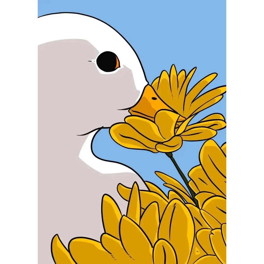 Canvas Painting Funny Memes Duck Posters and Prints Modern Lovely Duck Wall Art Picture for Living Room Home Bedroom Cafe Decor