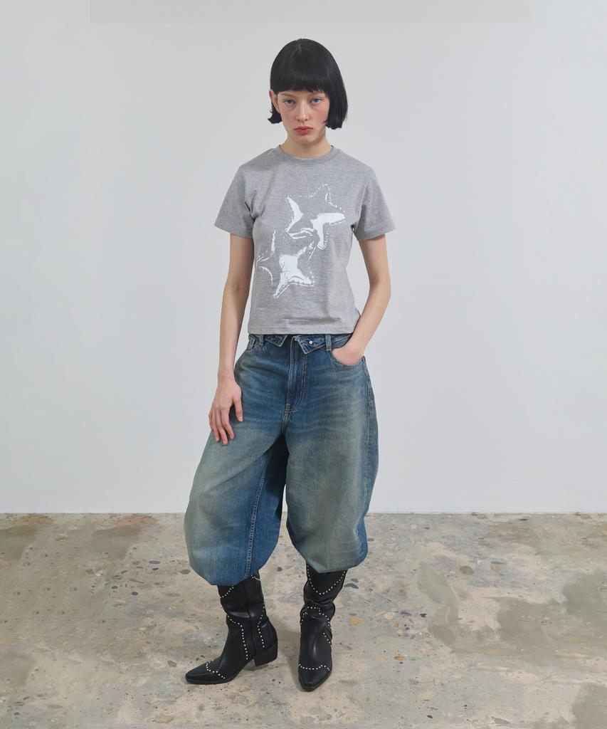 Eikyueikyuhauseukeulleob Twin Star T-Shirt [Melange Grey]