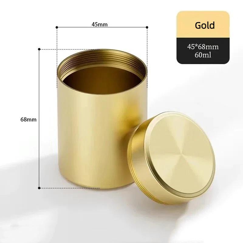 Luftdichte Geruchsdichte Teedose aus Aluminiumlegierung Mini Kräuter Vorratsbehälter Tragbarer Kaffee Aufbewahrungsbehälter Auslaufsichere Teedose