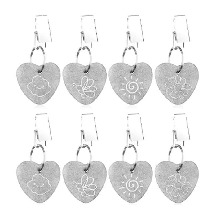 

8pcs Heart Tablecloth Weights with Clips for Outdoor Party Picnic Table Decor 1 сірий