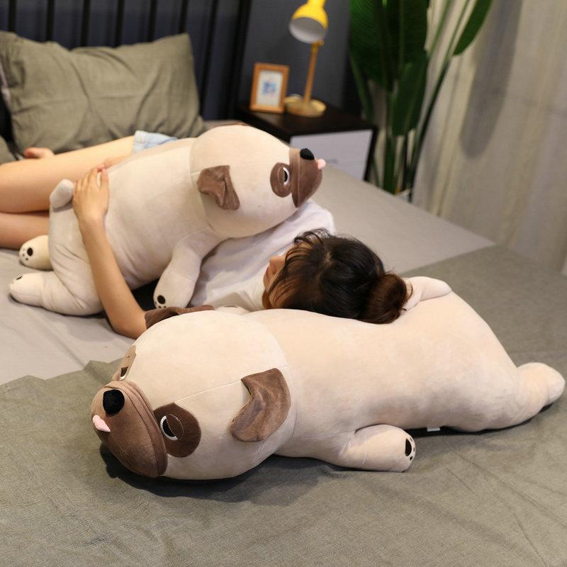 New Arrive Hot 55/65/75/90cm Cute Animal Kawaii Pug Dog Plush Toys Sleep Pillow Kids Birthday Gift Child Girl Xmas Valentine's