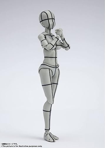 TAMASHII NATIONS S.H.Figuarts Body-chan - Kentaro Yabuki - Wireframe (Gray Color Ver.) Approx. 135mm PVC & ABS Movable Figure