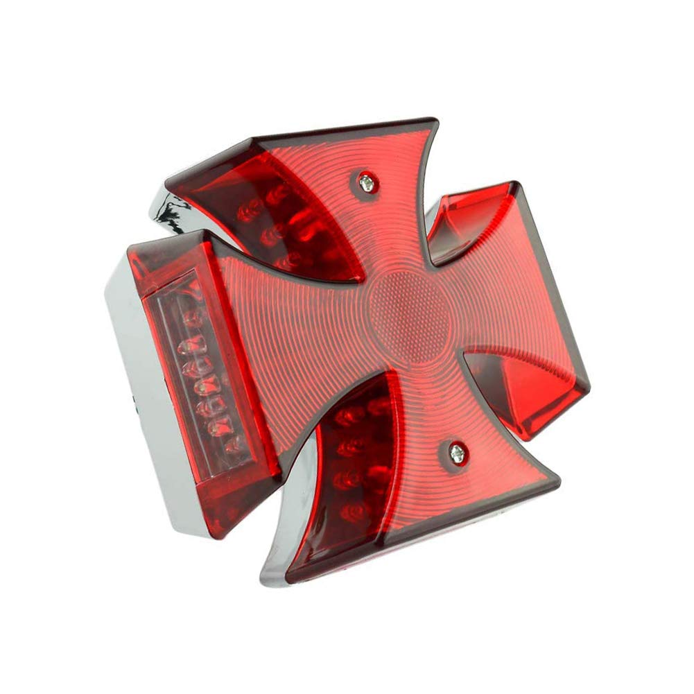 Geafos Cross Tail Light Normal Bulb Tail Light Iron Cross Tail Lamp Cross Cross