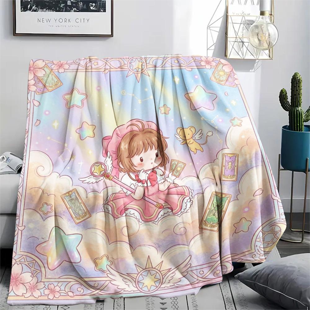 Cardcaptor Sakura Print Flannel Blanket, Ultra Soft High Quality All Seasons Warm Throw, Home Decor Cozy Blanket, Perfect Christmas Gift