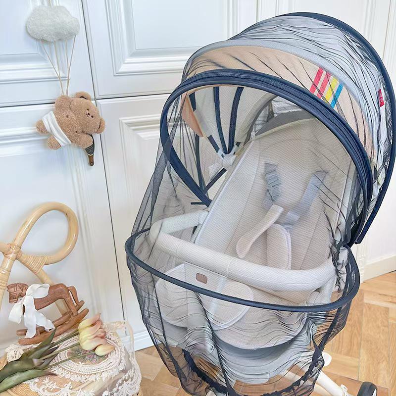 Universal Full-Cover Baby Stroller Mosquito Net - Enlarged, Dense, Anti-UV Protection for High View Strollers