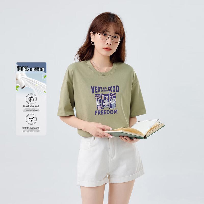Baleno Women s 100% Cotton Summer Loose Fit Printed Short Sleeve Top XL