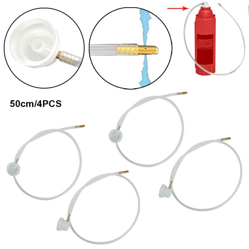 4pcs Extension Hose Aerosol Nozzle Auto Accessory 4.5mm Fluid Film Plastic & Metal For Aerosol Cans Spray Cars Washing Accessor