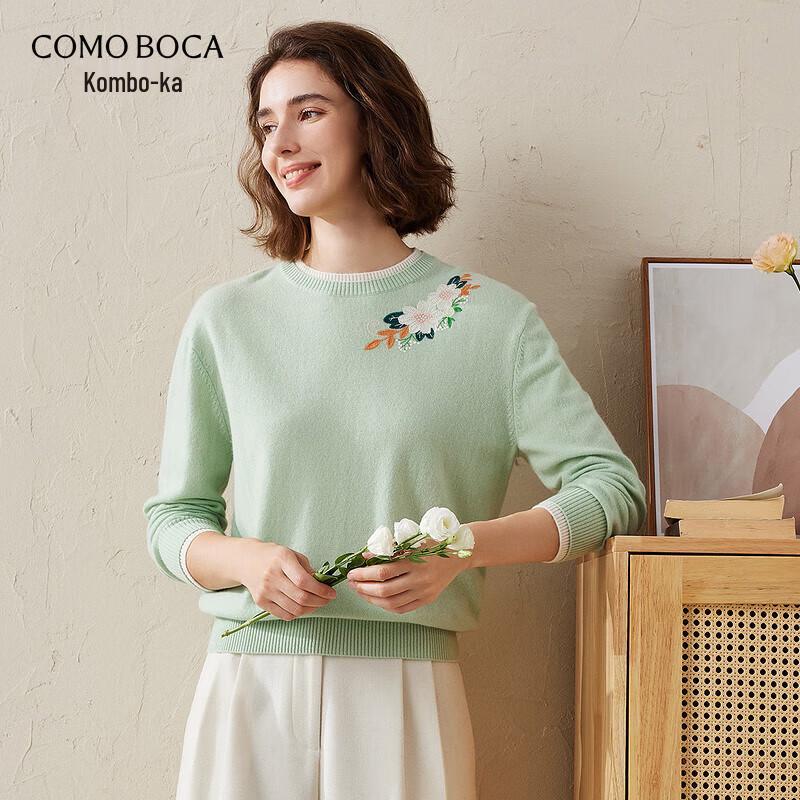 

Женский китайский свитер из чистого кашемира с вышивкой M