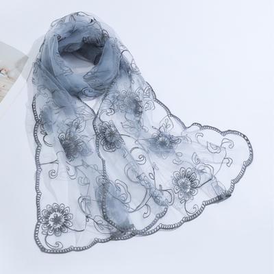 New Elegant Lace Scarf Flower Pattern Breathable Retro Scarf Neck Protection Versatile Embroidered Flower Scarf Casual Wear