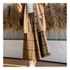 Navava Checked Back Banding Wool Skirt Ns329