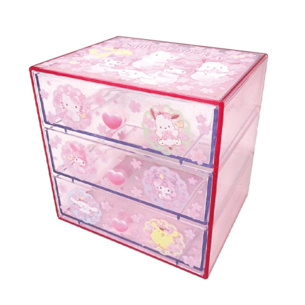 

K Company Sanrio Characters Chest x W15 x 3-Drawer C3C3-SAC H14.7 D11.8cm