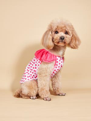 Dress Shirt CutePolka Dots Sundress Printed Princess Summer Puppy Apparel Clothes with Ruffles for Small Dogs Cats Puppy