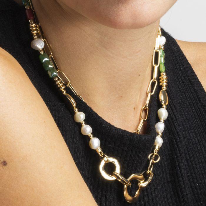 Collier Luxenter Avec Perle Blanche Finition or 18k - Kany