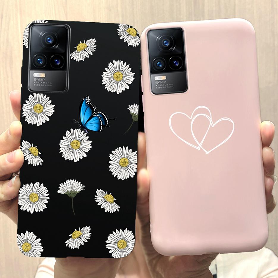 Vivo V21 Kılıfı Vivo V21e Yumuşak Silikon Sevimli Çizgi Film Çiçekli Arka Kapak Telefon Kılıfı Vivo V21 V 21 E İçin Fundas VivoV21 Çantalar Capa