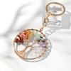 Vintage Crystal Tree of Life Keychain with 7-Color Gravel