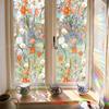 Daisy Window Sticker Green Leaf Glass Sticker Decorative Window Privacy Film  Home Decoration