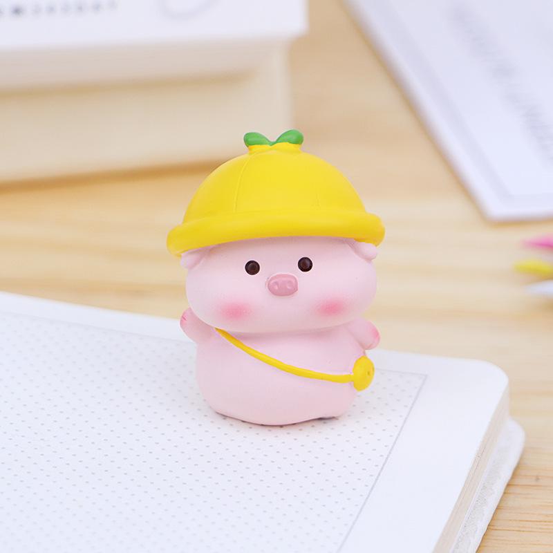 Mini Pig Car and Desktop Decoration - Creative Ornaments for Office and Car Interiors