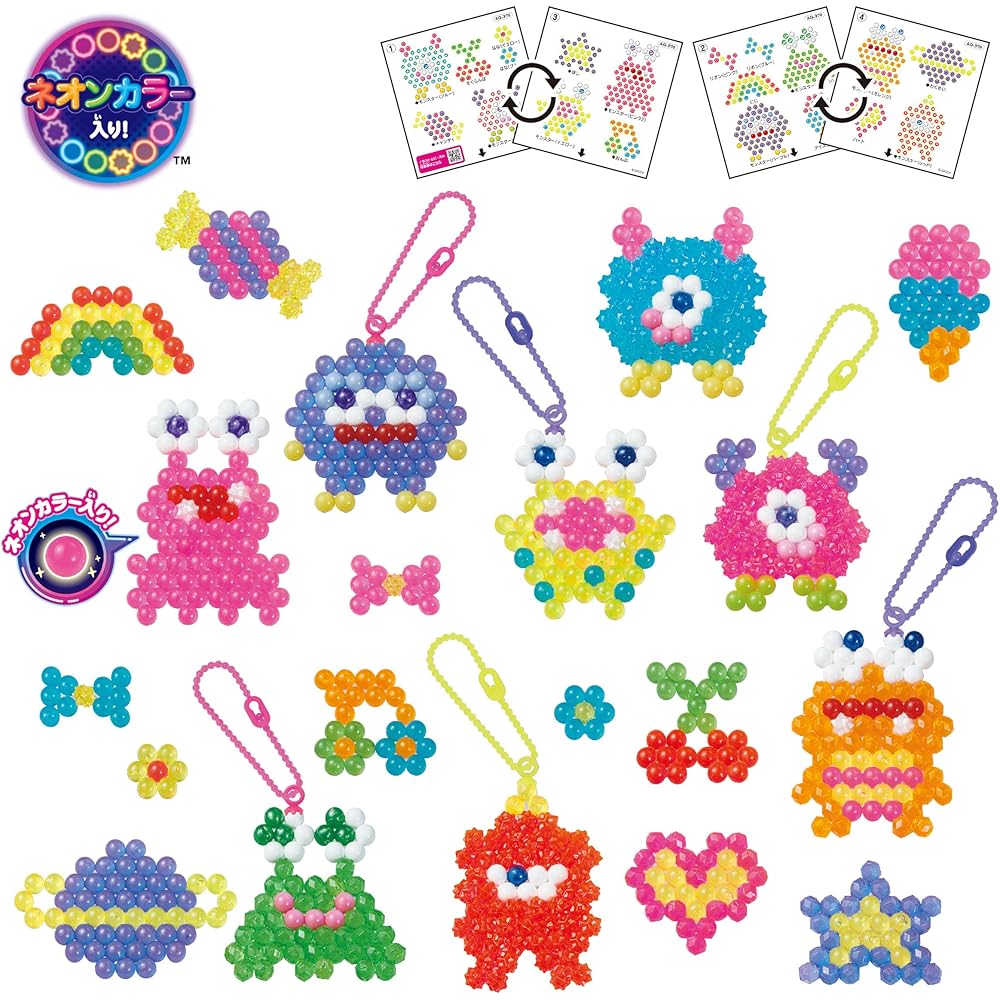 Aquabeads Neon Color Monster Set AQ-370 6 Years and Up Water-Activated Bead Craft Toy