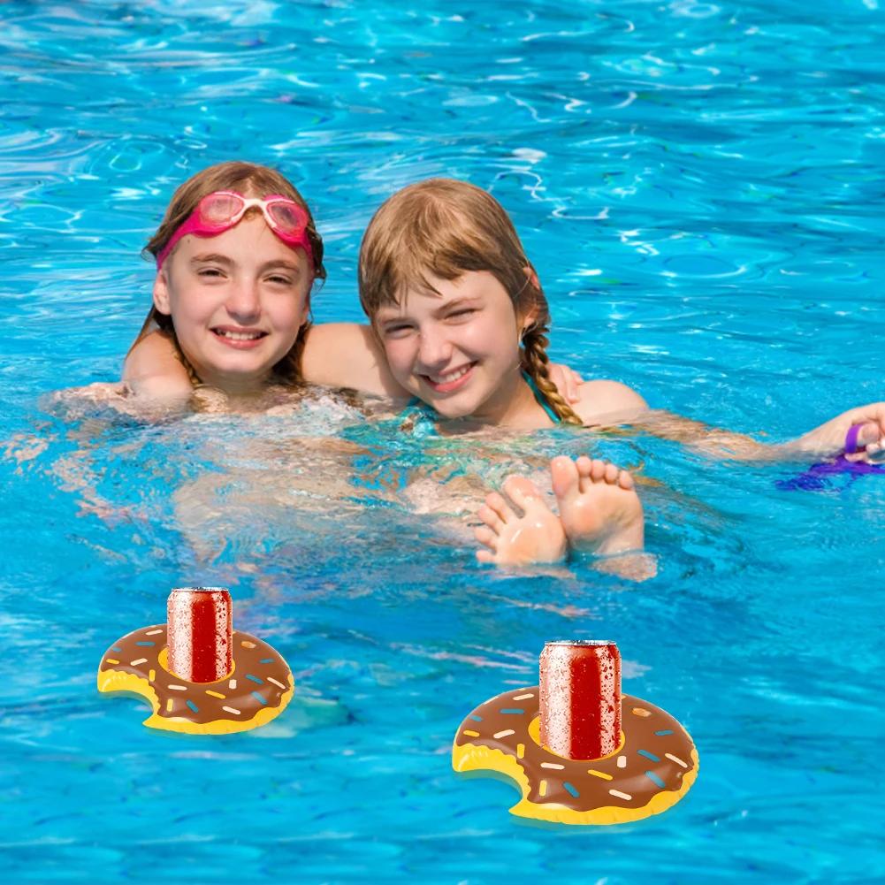 Portabicchieri Galleggiante Ciambella Sottobicchieri Galleggianti Ciambella Multicolore Porta Bicchiere per Bevande Portatile Galleggiante per Bevande Festa in Piscina