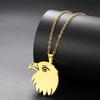 My Shape Punk Eagle Head Pendant Necklaces Stainless Steel Animal Bird Bald Eagle Charms Neck Chain Choker Jewelry Men’s Gifts