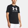 Under Armour Logo Print Crew Neck Short Sleeve T-Shirt Men Tops Black 1382911-001