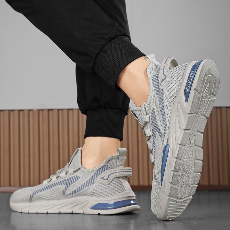 

Весна 2025 Новая Мода Универсальная Повседневная Сетка Летающее Плетение Мужская Обувь Дышащая Тренд Мягкая Подошва Легкая Спортивная Тренд Обувь 44 синий