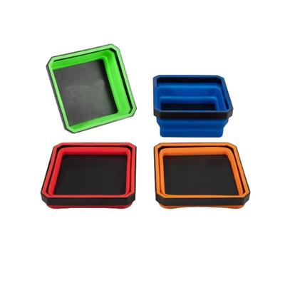 1 Stück Silikonschüssel Werkzeugteil Aufbewahrungsbox Organizer 4,5 Zoll Zusammenklappbare Magnetische Schraubenschale Für Klempner Tischler