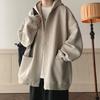 Men's Retro Hooded Cardigan Sweatshirt - Loose Fit, Versatile, Thickened for Autumn/Winter