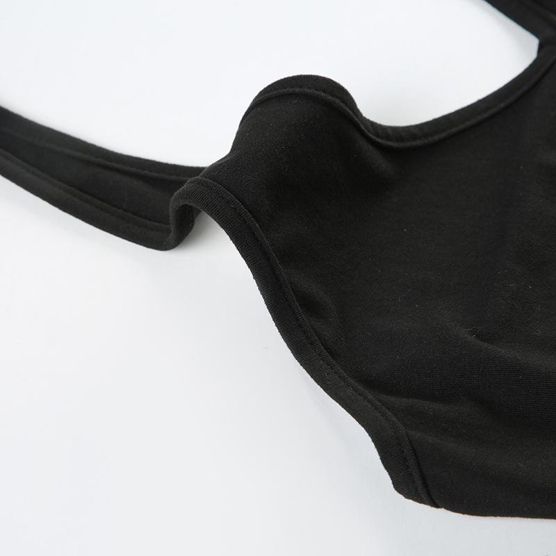 Women's Temperament Wind Neck Strap Mesh Splicing Hot Girl Sexy Backless Split Waist Thin Dresses