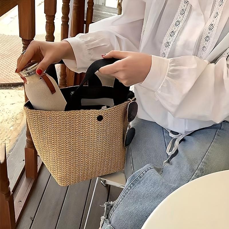 1 adet Boho Tarzı Büyük Dokuma Tote Çanta - Plaj, Kamp, Piknik ve Daha Fazlası için Geniş El Çantası, Kadınların Açık Hava Maceraları için İdeal, Plaj Çantası