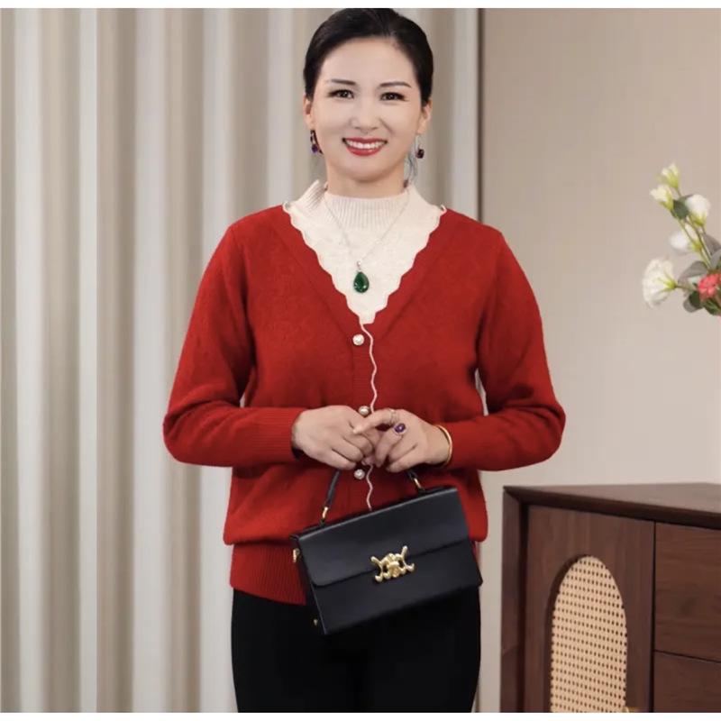 

Женский осенний свитер с полувысоким воротником 2024 - Модный вязаный комплект из двух предметов для ношения под одеждой XL (90-110 cm)