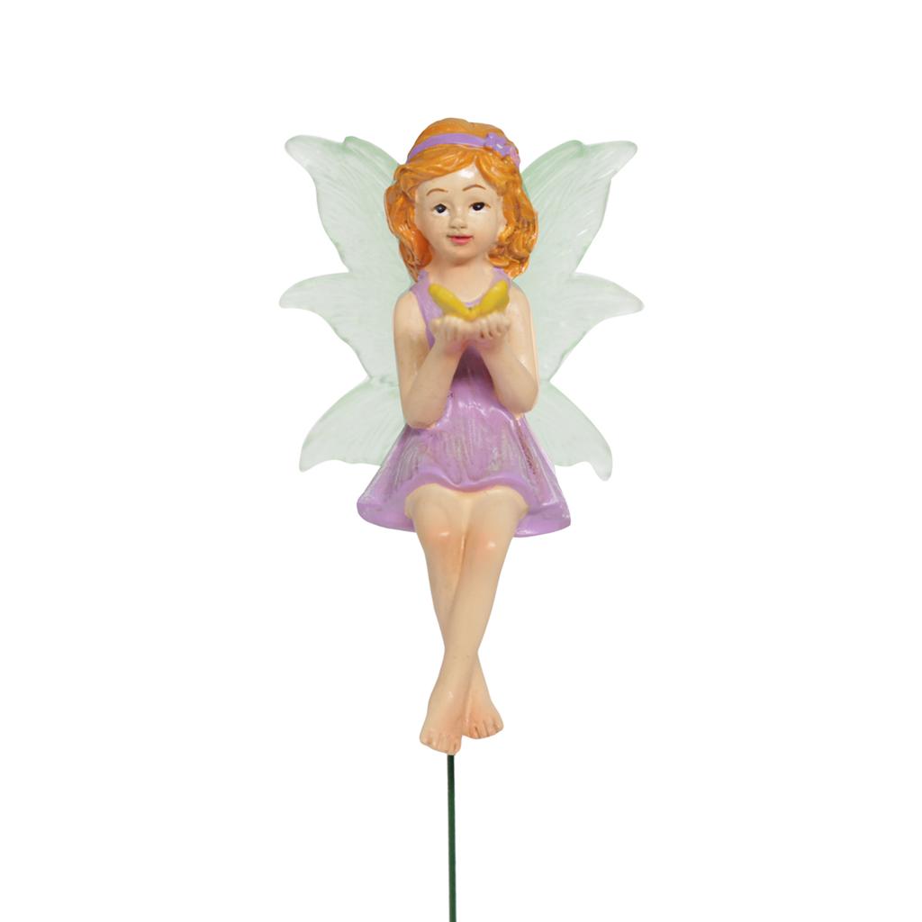 1pc Mini Fairy that attracts butterflies Garden Figurines, Resin Angel Statue Garden Figurines Fairy Statue, Garden Decoration,M