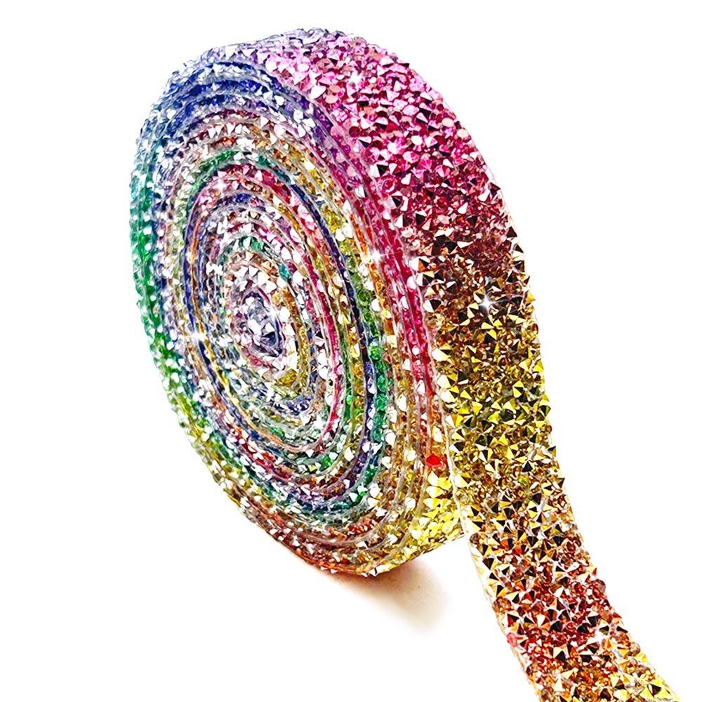 3cm Width Resin Rhinestone Strip Self-Adhesive Heat Melting Glue Self-Adhesive Diamond Sticker Iron On Hot Fix Rhinestone Tape