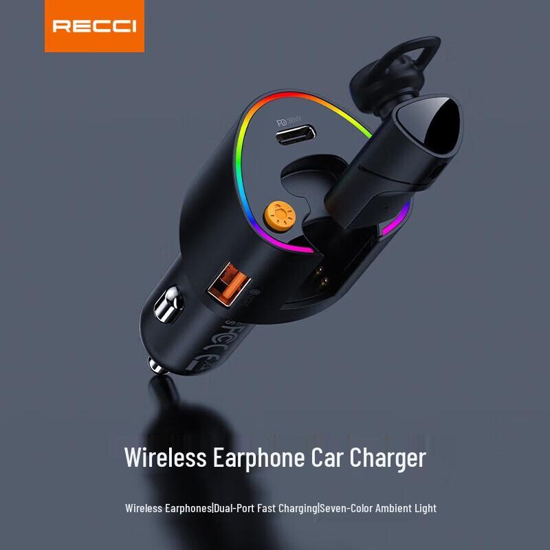 

Recci RQ07 2-in-1 Car Bluetooth Earphone & Charger