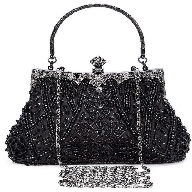 1920s Vintage Beaded Clutch Evening Bags for Women Formal Bridal Wedding Clutch Purse Prom Cocktail