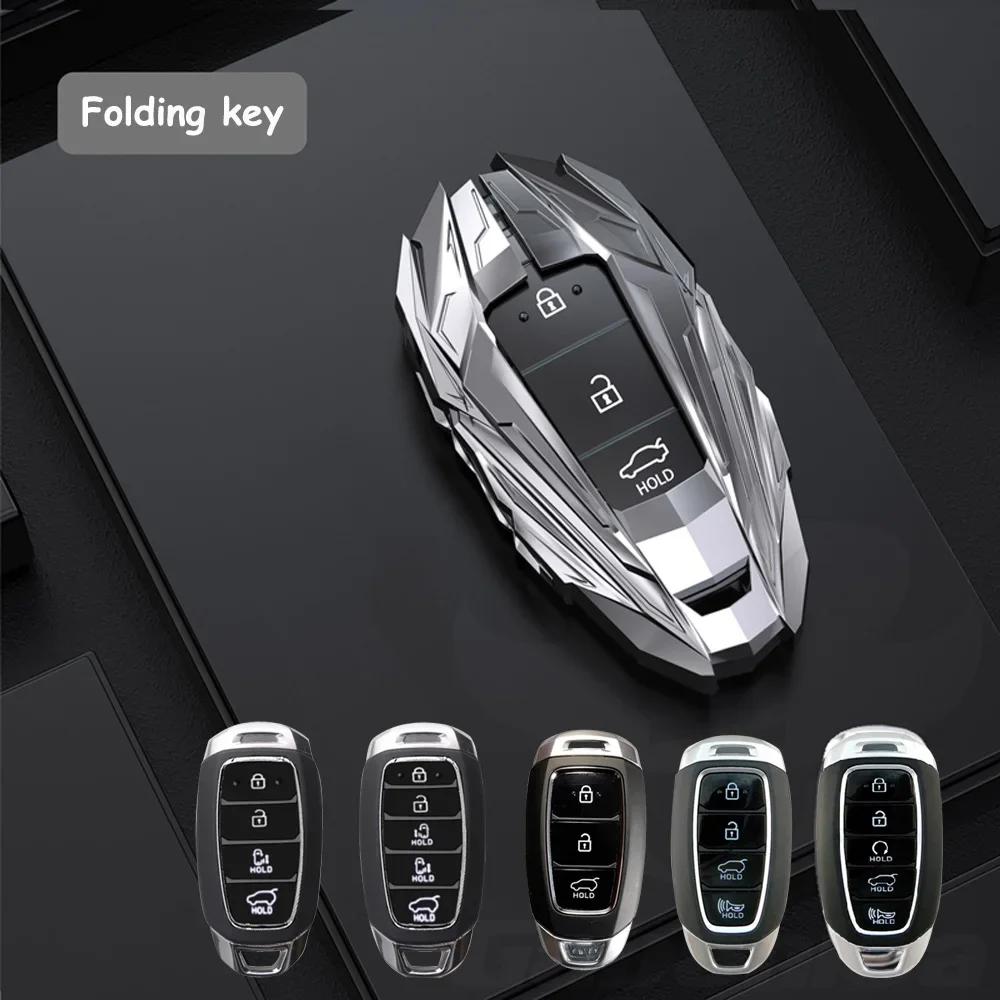 New Zinc Alloy Car Key Case Full Cover Shell Fob For Hyundai Santa I30 Ix35 Encino Kona Solaris Azera Grandeur Elantra Accent Fe