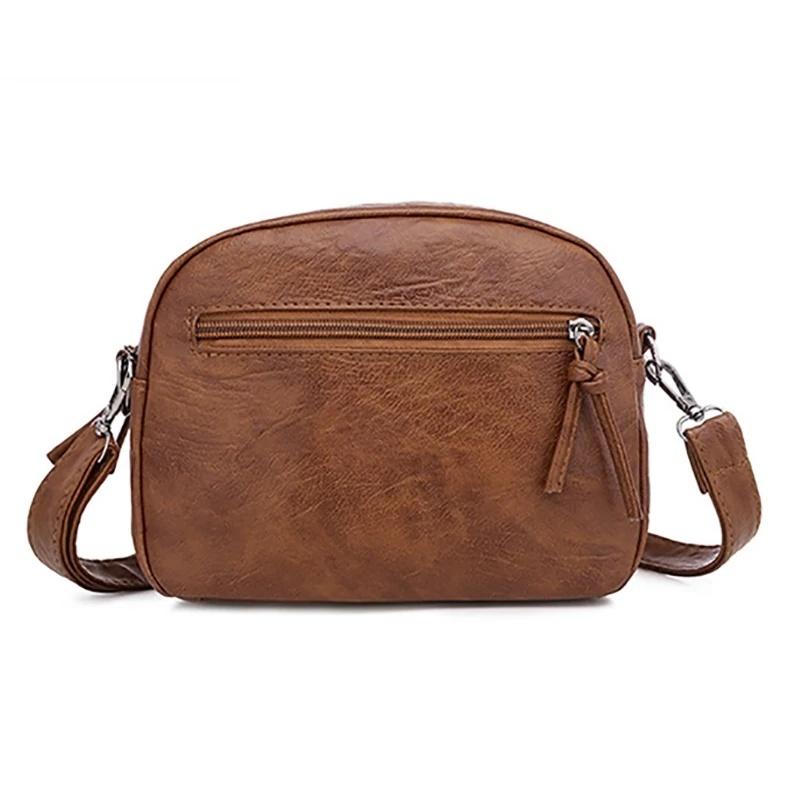 Vintage Simple Women Tašky přes rameno Malá kabelka Crossbody Phone Peněženka Pack Měkké PU kožené čtvercové tašky Messenger