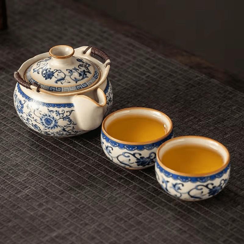 Chaxun Ru Kiln Blossom Ceramic Tea Set