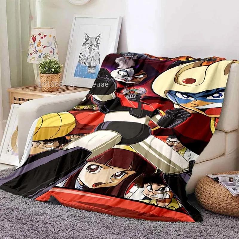 Mazinger Z UFO Robot Grendizer Flannel Blanket Cartoon Anime Children Soft Cover Lightweight Bed Sofa Chair Blanket