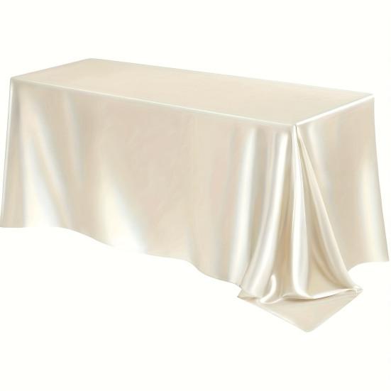 Tablecloth Nordic Style Smooth Satin Fabric Dustproof Protective Cover Wedding Party Dining Table Cloth